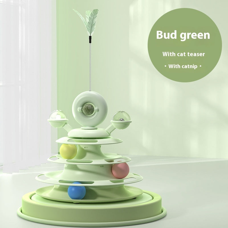 4-Level Interactive Cat Roller Tower