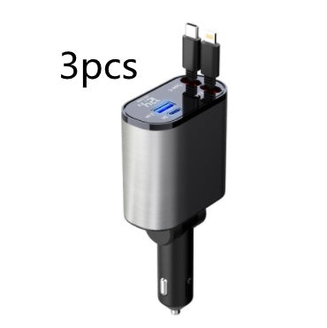 100W Super Fast Car Charger - Dual USB & Type-C Metal Adapter for iPhone & Android