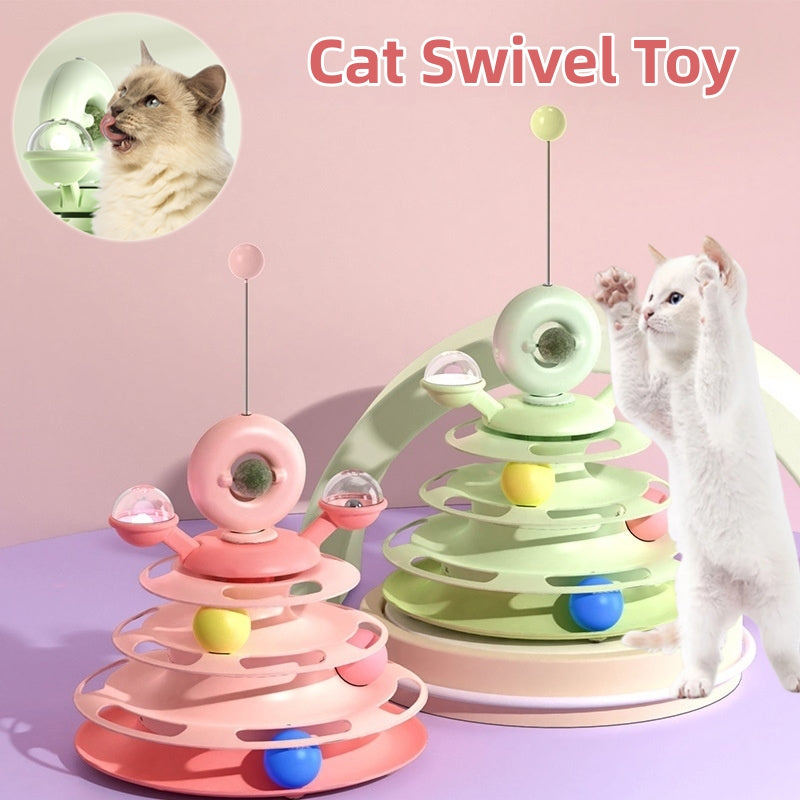 4-Level Interactive Cat Roller Tower