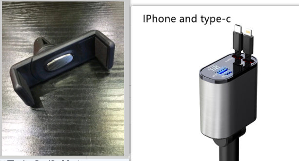 100W Super Fast Car Charger - Dual USB & Type-C Metal Adapter for iPhone & Android