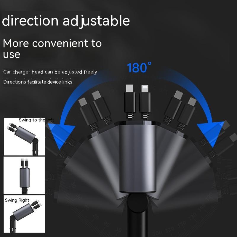 100W Super Fast Car Charger - Dual USB & Type-C Metal Adapter for iPhone & Android