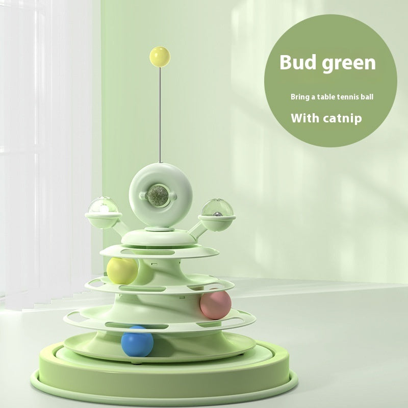 4-Level Interactive Cat Roller Tower